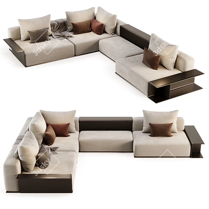 Modern Westside Sofa Poliform 3D model image 4