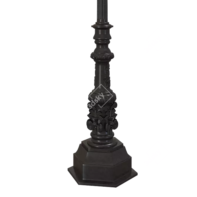 Three-Horn Park Lamp 3D model image 4