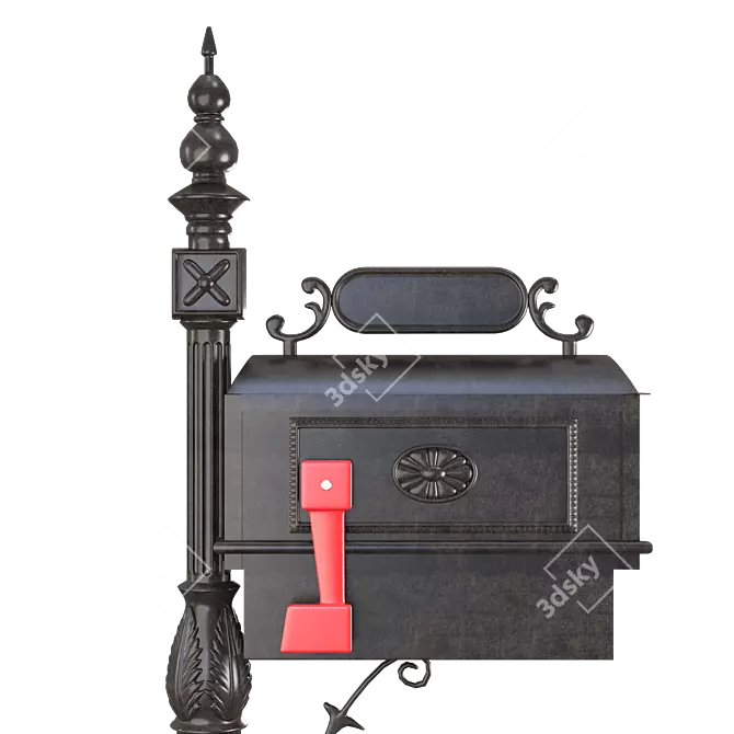 Cherry Orchard Mailbox With Shelf 3D model image 3