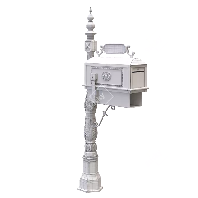 Cherry Orchard Mailbox With Shelf 3D model image 5