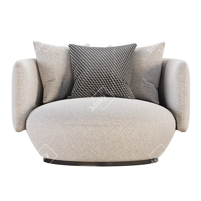 BAIXA Swivel Fabric Armchair 3D model image 4