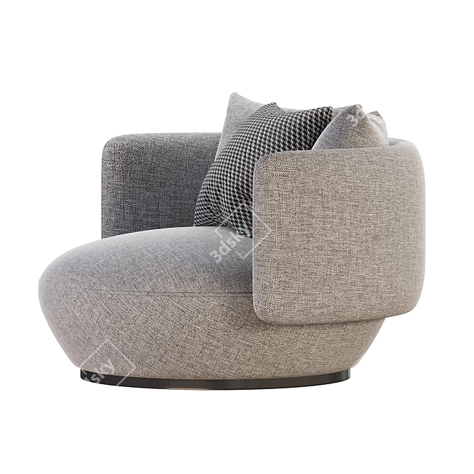 BAIXA Swivel Fabric Armchair 3D model image 5