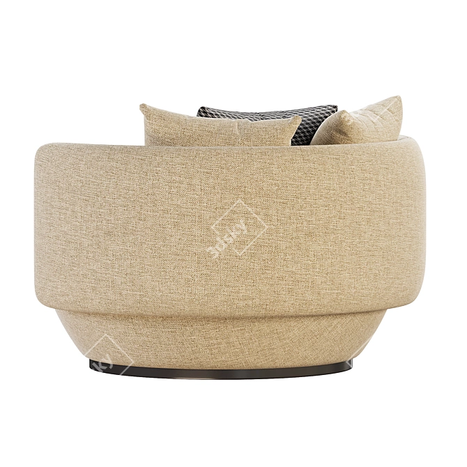 BAIXA Swivel Fabric Armchair 3D model image 6