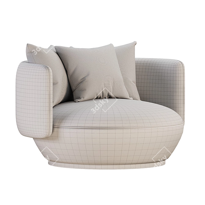 BAIXA Swivel Fabric Armchair 3D model image 7