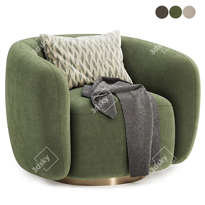 Elegant Eichholtz Roxy Swivel Chair 3D model image 2