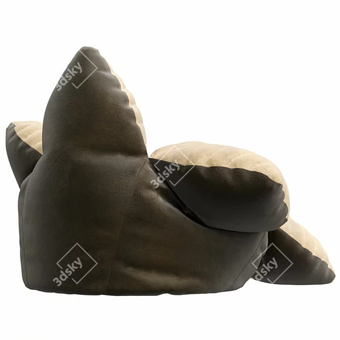Customizable Velvet Flower Beanbag 3D model image 4