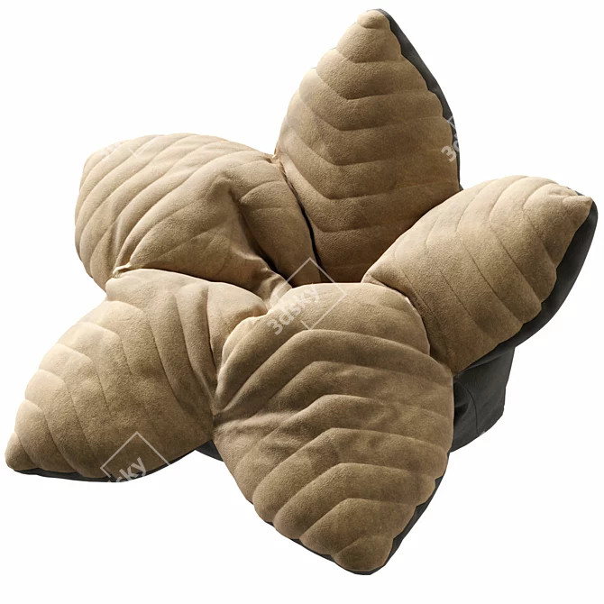 Customizable Velvet Flower Beanbag 3D model image 5