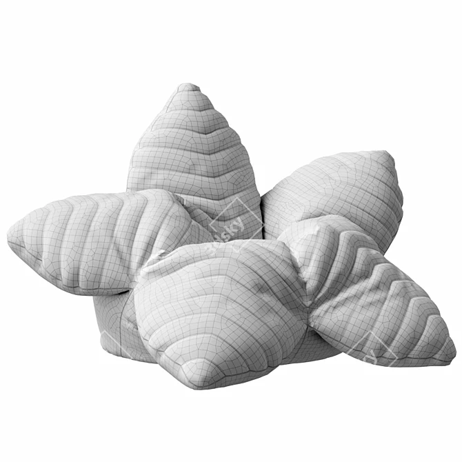 Customizable Velvet Flower Beanbag 3D model image 6