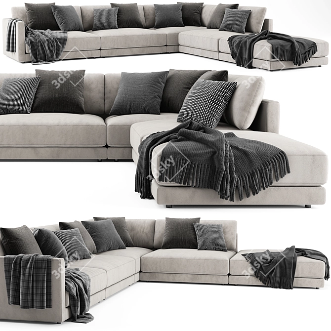 Katarina Blanche Modern Sofa Set 3D model image 1