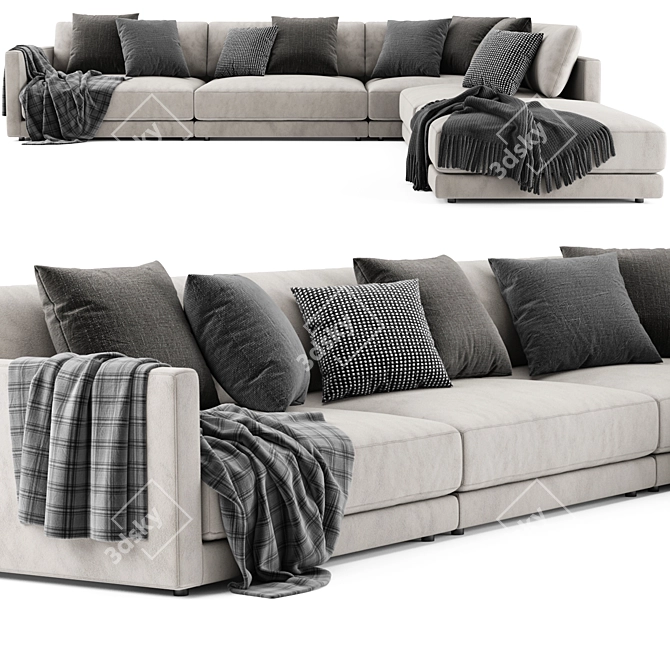 Katarina Blanche Modern Sofa Set 3D model image 2