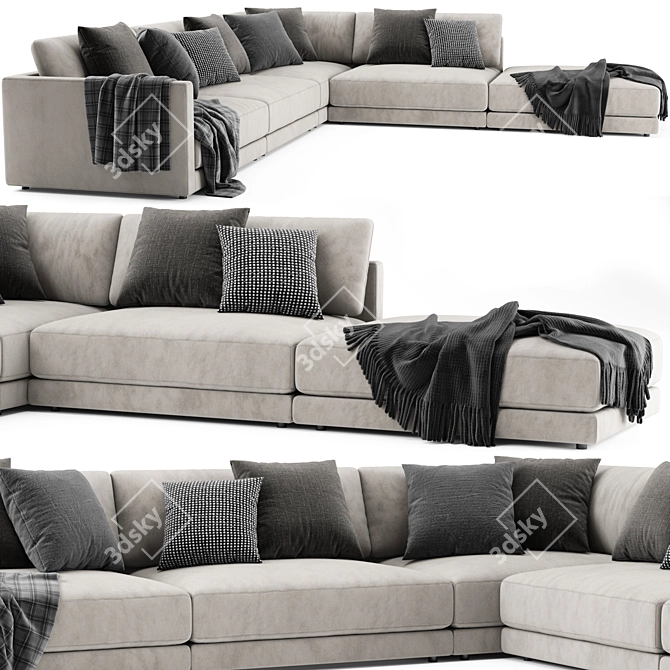 Katarina Blanche Modern Sofa Set 3D model image 3