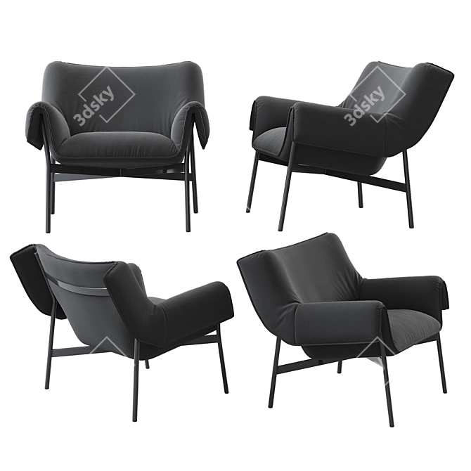 Contemporary Wrap Lounge Chair - Enhance Your Space 3D model image 3