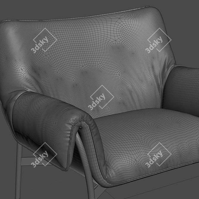 Contemporary Wrap Lounge Chair - Enhance Your Space 3D model image 4