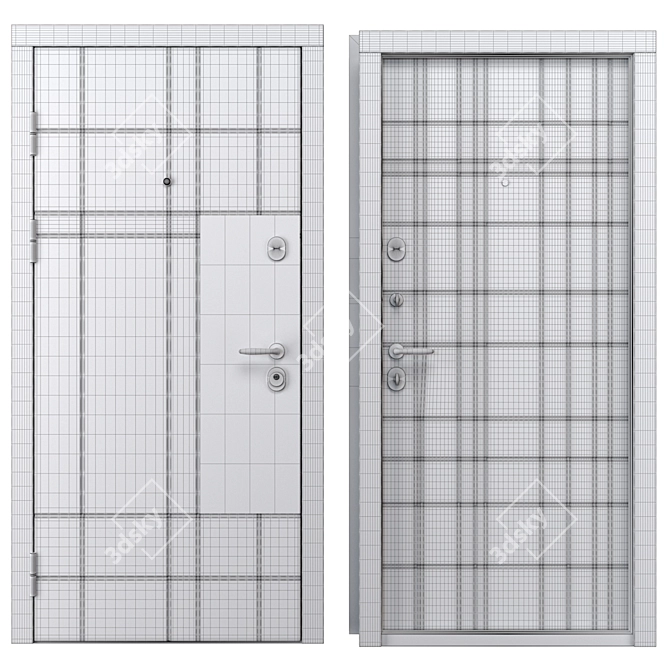 Title: Prime-M Metal Entry Door 3D model image 4