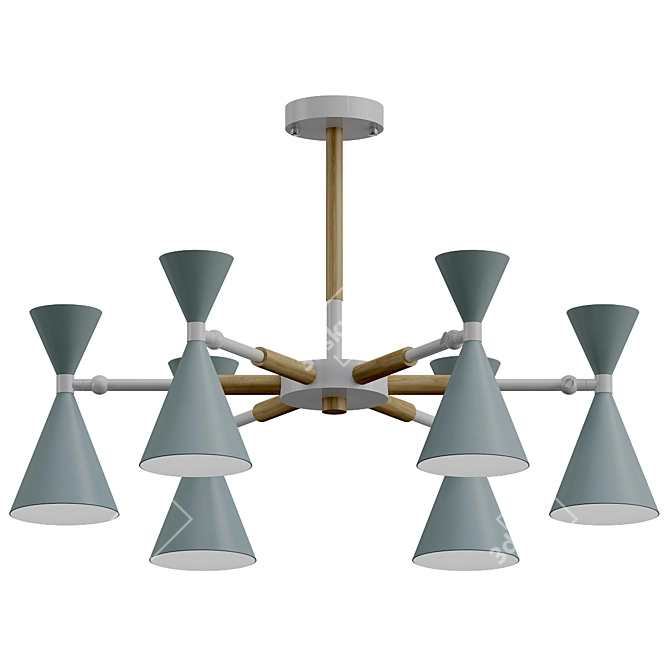 Nordic Horn Chandelier 6-Light 3D model image 1