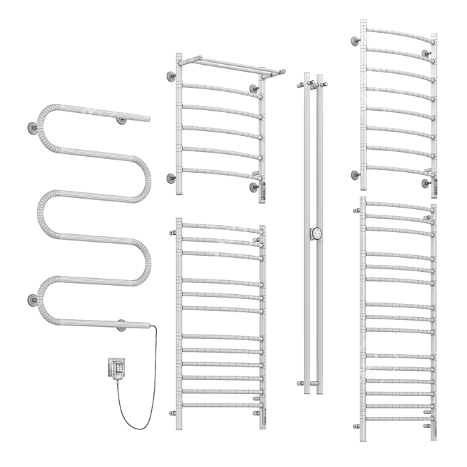 Terminus 1 Towel Warmers Set 3D model image 7