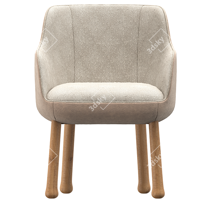 Modern Armchair Rozy with Armrests 3D model image 2