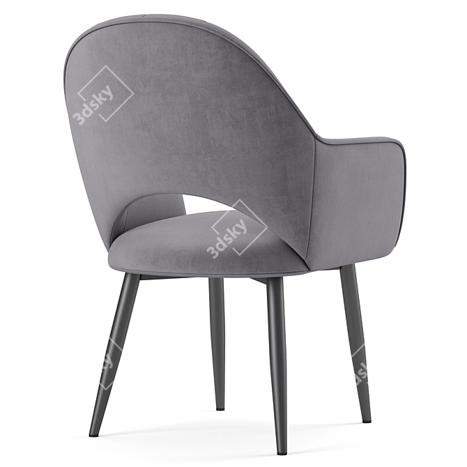 Luxury Bailey Velvet Dining Armchair 3D model image 3