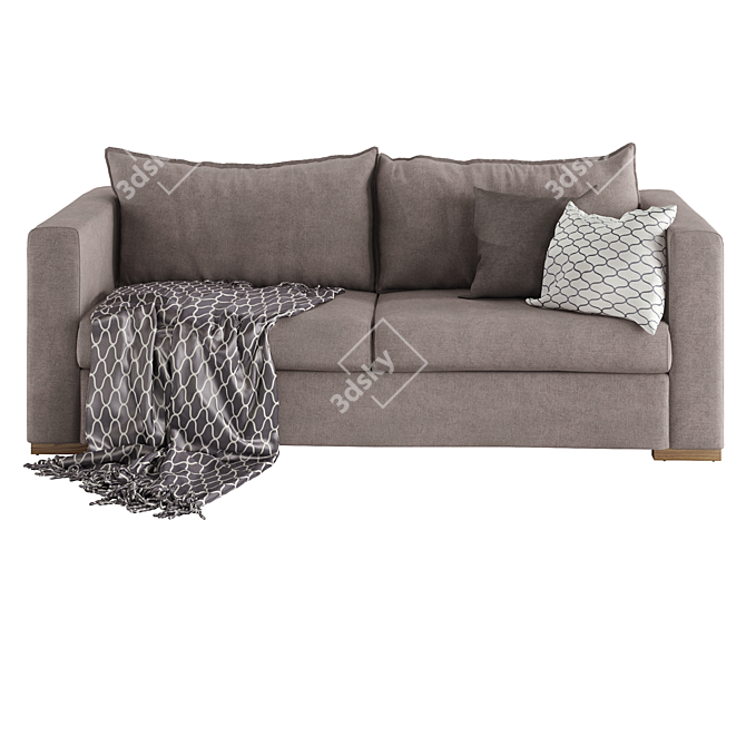 Classic Dark Grey Bouvier Sofa 3D model image 1