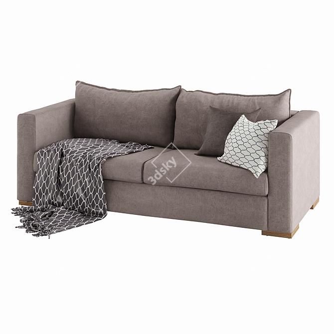 Classic Dark Grey Bouvier Sofa 3D model image 3