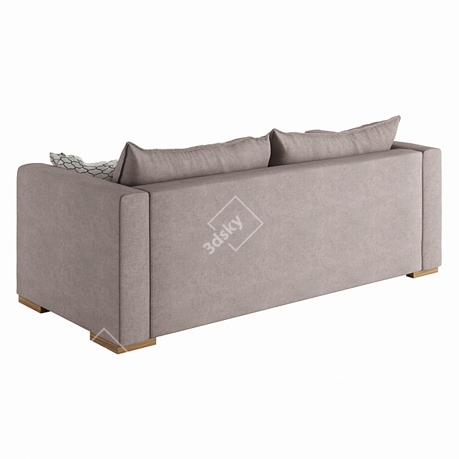 Classic Dark Grey Bouvier Sofa 3D model image 4