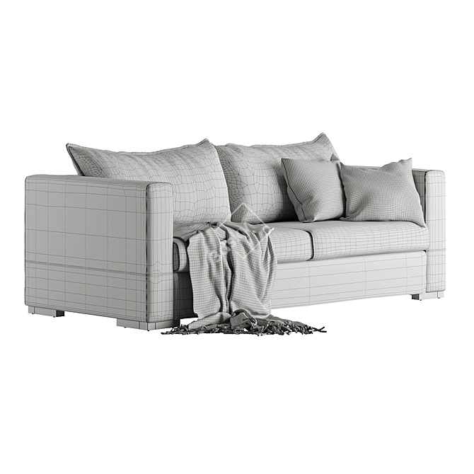 Classic Dark Grey Bouvier Sofa 3D model image 5