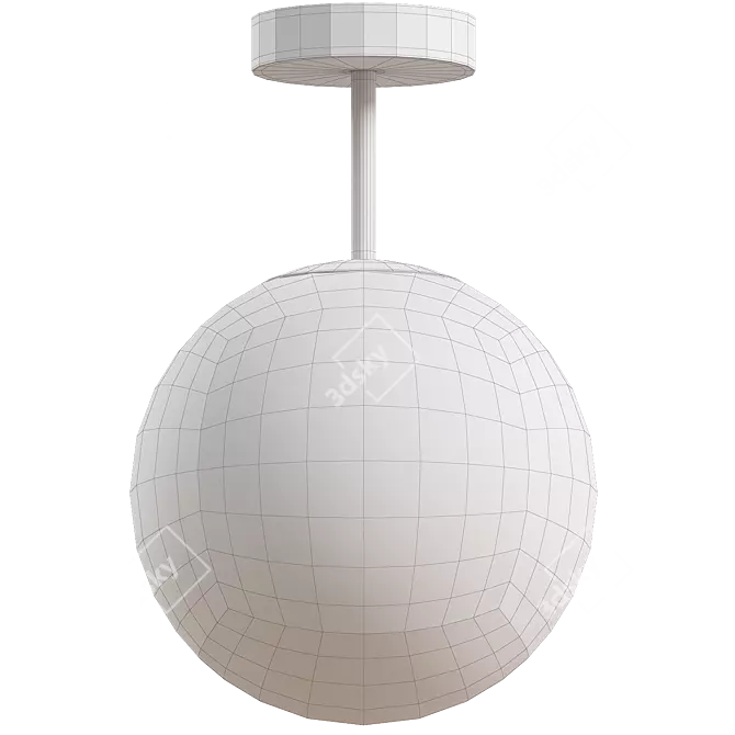 Modern Opal Glass Ceiling Lamp 3D model image 3