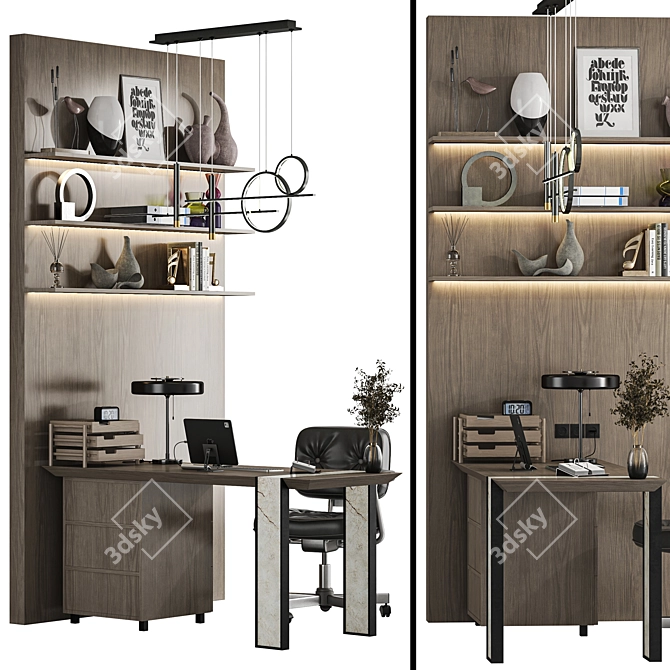 Modern Office Set Bundle 3D model image 1