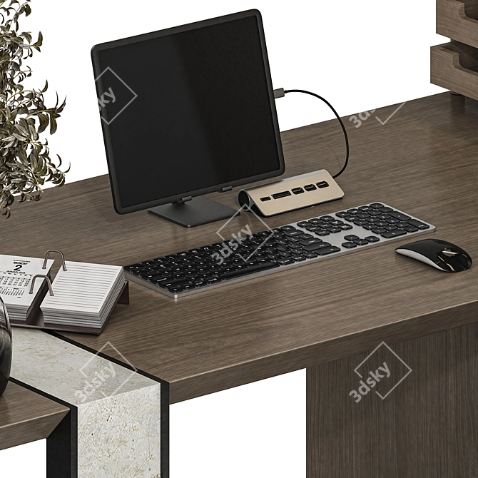 Modern Office Set Bundle 3D model image 3