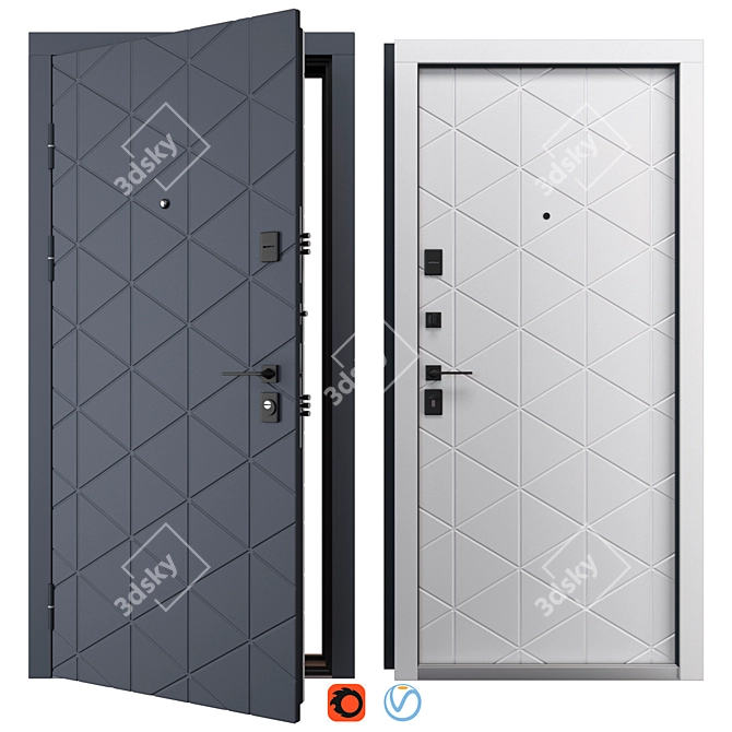 Bakardi Metal Entry Door 3D model image 1