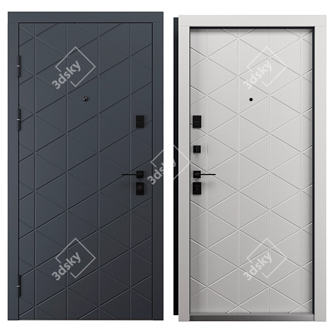 Bakardi Metal Entry Door 3D model image 3