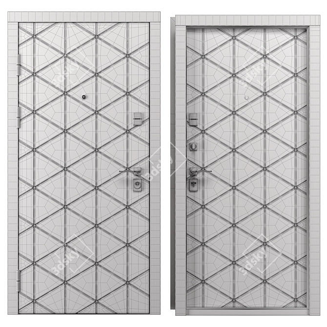 Bakardi Metal Entry Door 3D model image 4