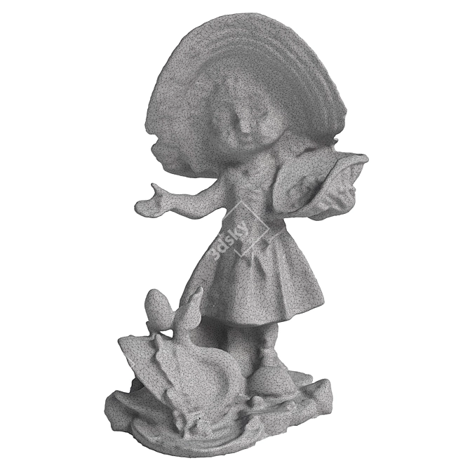 Youthful Maiden 3D Sculpture 3D model image 3