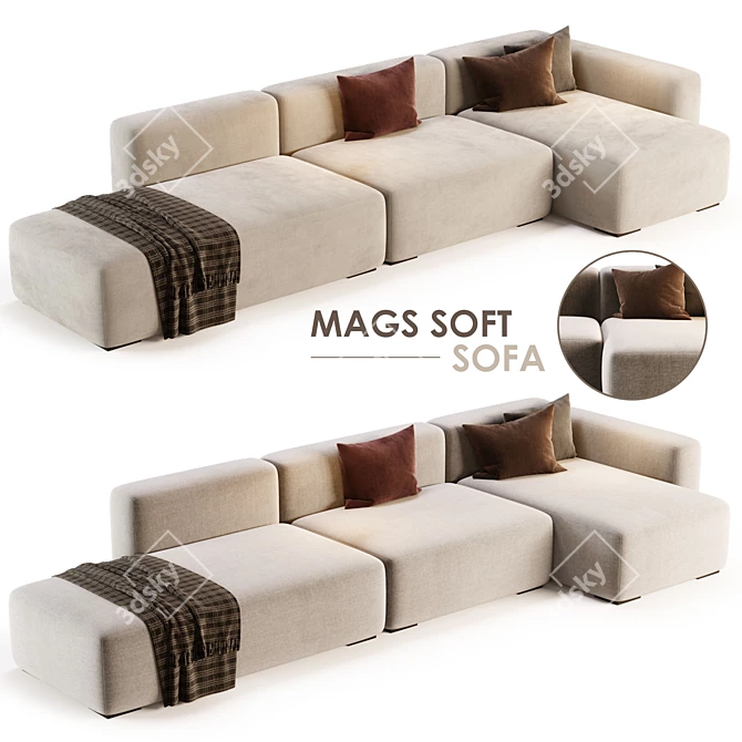 Mags Soft Corner 3-Seat Sofa 3D model image 1