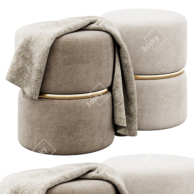 Duhome Grand Rapids Round Ottoman 3D model image 2