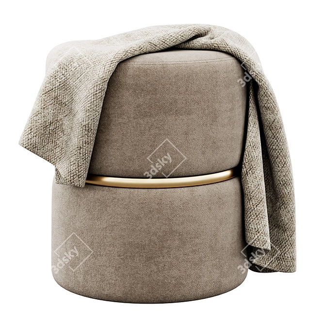 Duhome Grand Rapids Round Ottoman 3D model image 3