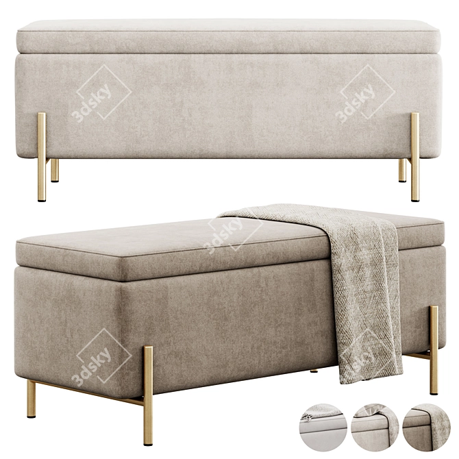 Schmucker Upholstered Storage Bench 3D model image 1