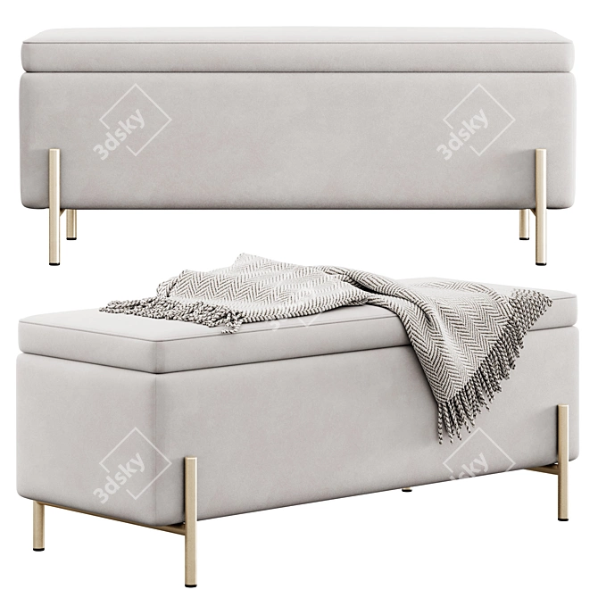 Schmucker Upholstered Storage Bench 3D model image 3