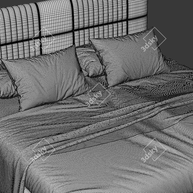 Omer Modern Upholstered Italian Bed 3D model image 3