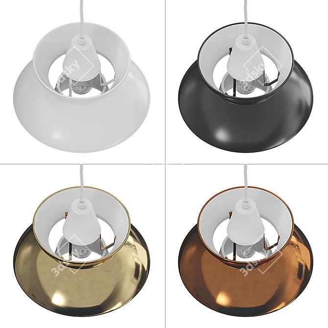 Modern Doo-Wop Pendant Luminaire 3D model image 3