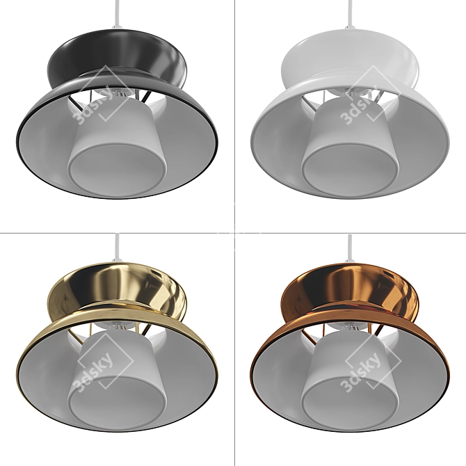 Modern Doo-Wop Pendant Luminaire 3D model image 4