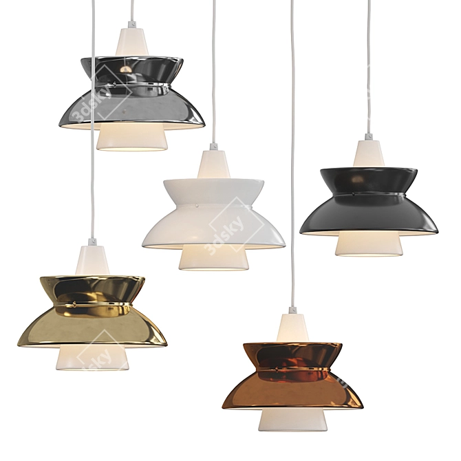 Modern Doo-Wop Pendant Luminaire 3D model image 5