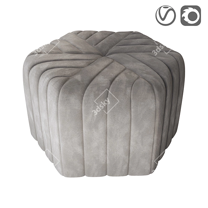 Velvet Ottoman Seis by Atmosphera 3D model image 1