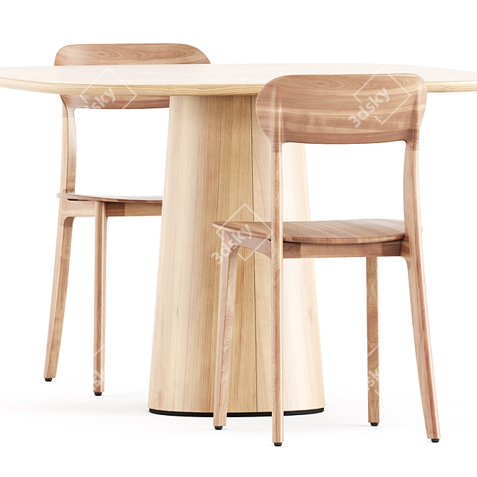 Trendy and Compact Dining Set 3D model image 2