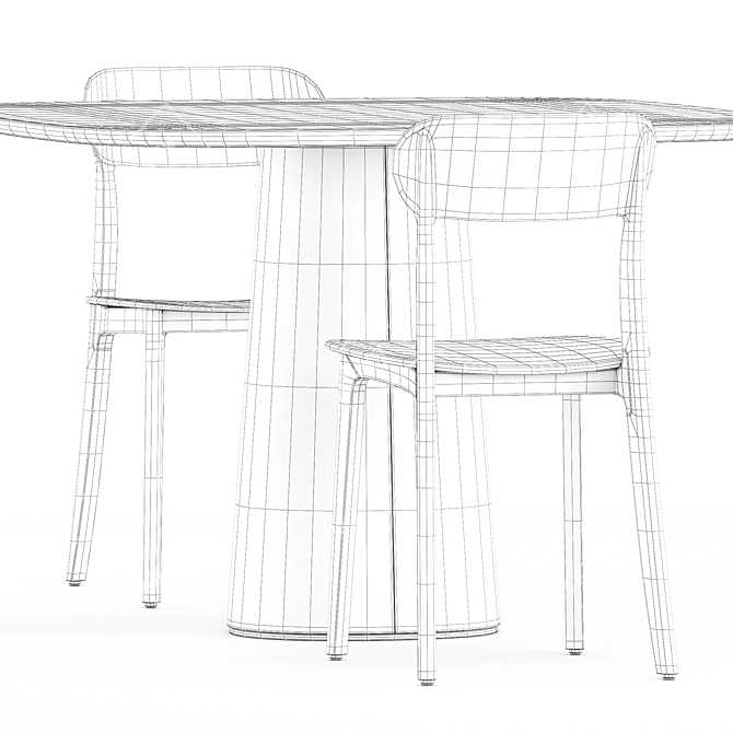 Trendy and Compact Dining Set 3D model image 6