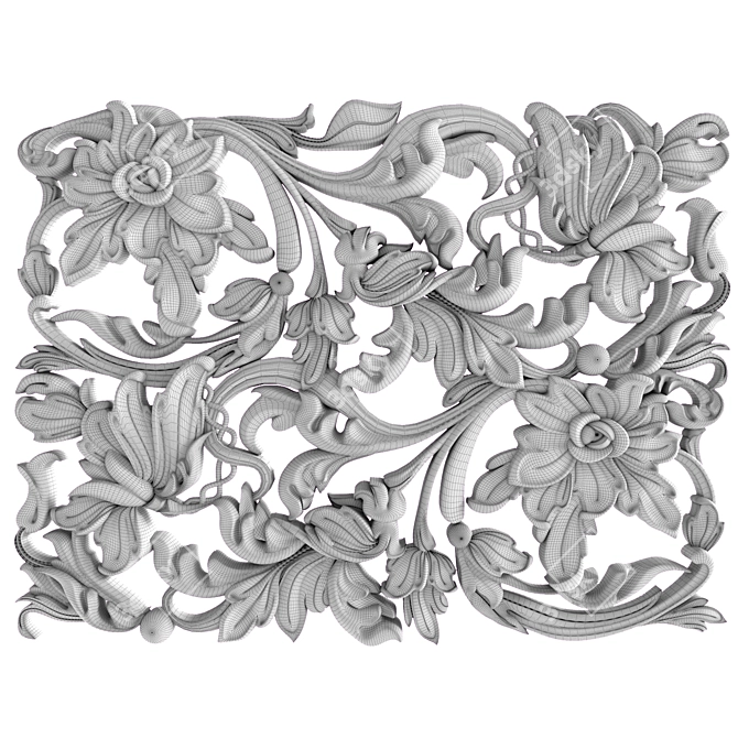 Carved Decor 3 Dimensions STL 3D model image 2