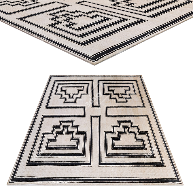 Senna Rug - Elegant Modern Accent 3D model image 3