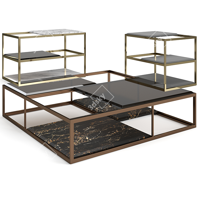 Manhattan Coffee Tables Set Luxence 3D model image 1