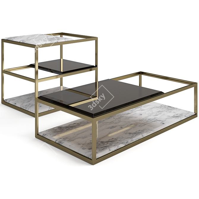 Manhattan Coffee Tables Set Luxence 3D model image 2
