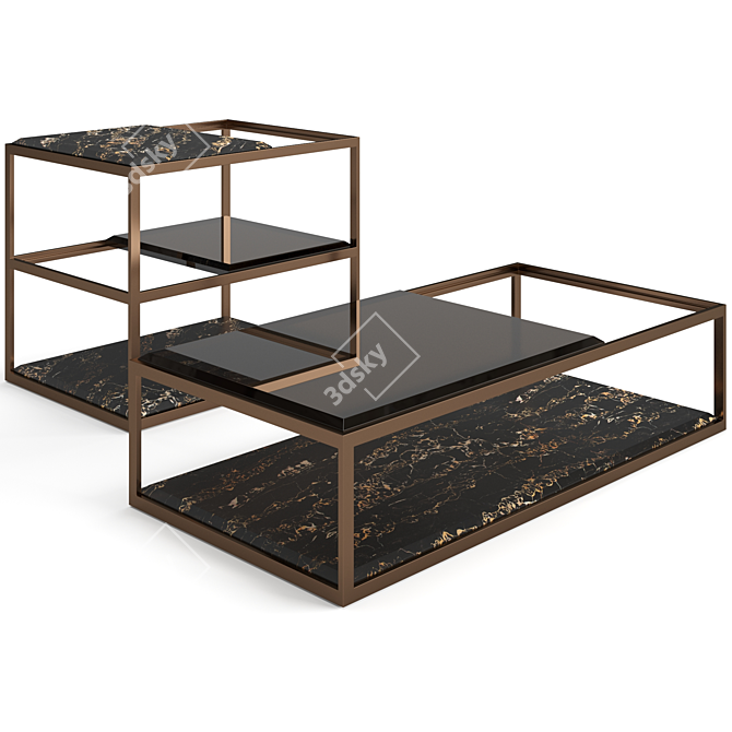 Manhattan Coffee Tables Set Luxence 3D model image 3